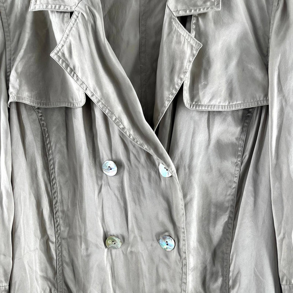 Chico’s Beige Silk Double Breasted Jacket Chico's Size 2 US Size Large EUC - Picture 4 of 5